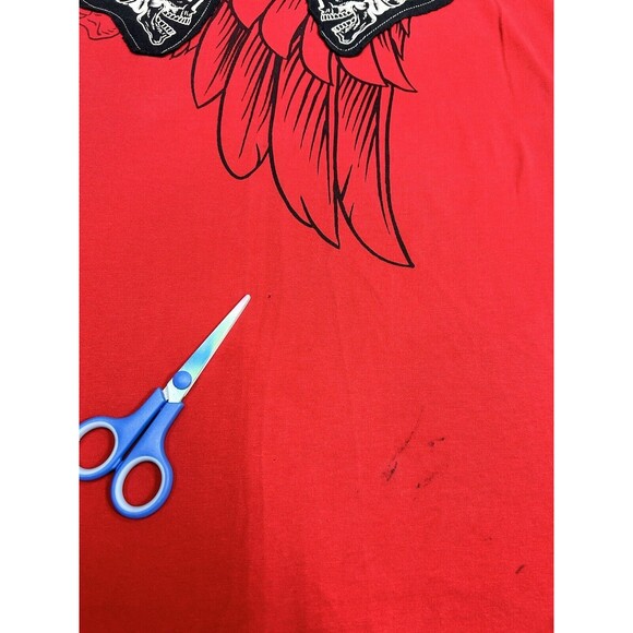Vtg Y2K Harsh Time Cyper Gothic Wings Skull Graphic T-Shirt Size XL - 2XL - Picture 4 of 8